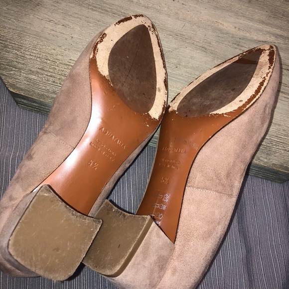 Flawless Aquatalia Beige-Grey Pointed Toe Suede Short Boots 5.5. Made in Italy. - Picture 7 of 11